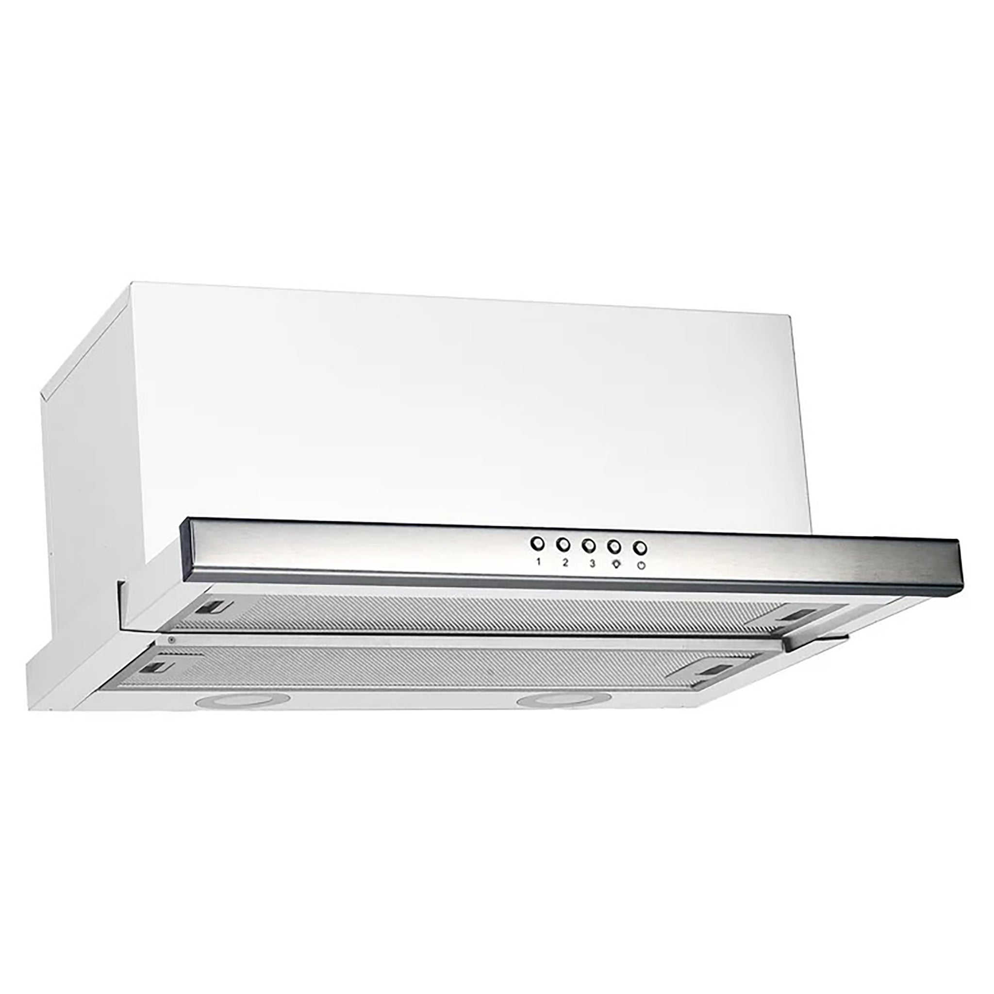Omega Appliances 60cm Stainless Steel Slide-out Rangehood ORT61X, Front View 1