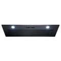 Omega Appliances 90cm Undermount Rangehood ORU90MB, Front View With Led Light View