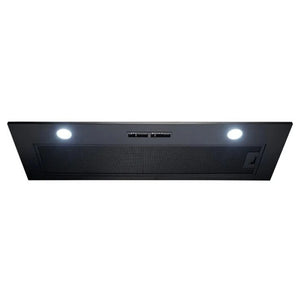Omega Appliances 90cm Undermount Rangehood ORU90MB, Front View With Led Light View
