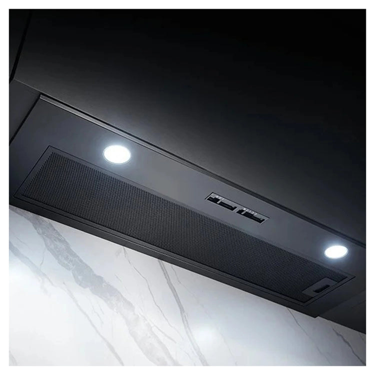 Omega Appliances 90cm Undermount Rangehood ORU90MB, Top Right Side View