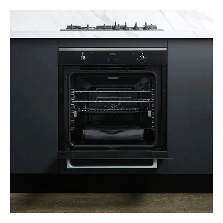 Residentia 60cm 8 Function Pyrolytic Oven OBO61PXTGG, Front View With Door Open