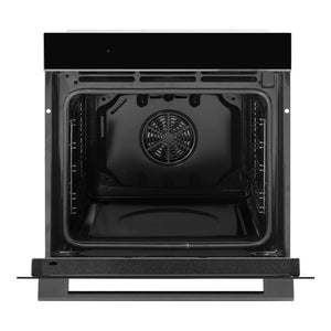 Omega Appliances 60cm 16 Function Pyrolytic Oven with Air Fry OBOP6016AM, Front View With Door Open 2