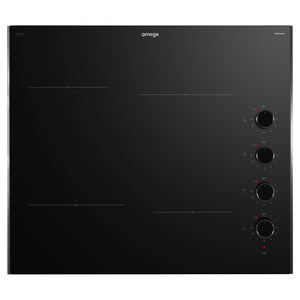 Omega Appliance 60cm Ceramic Cooktop, Knob Controls OCC604KZ, Front View