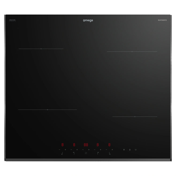 Omega Appliances 60cm Induction Cooktop, 10 Amp Power Phasing OCI604PPTZ, Front View