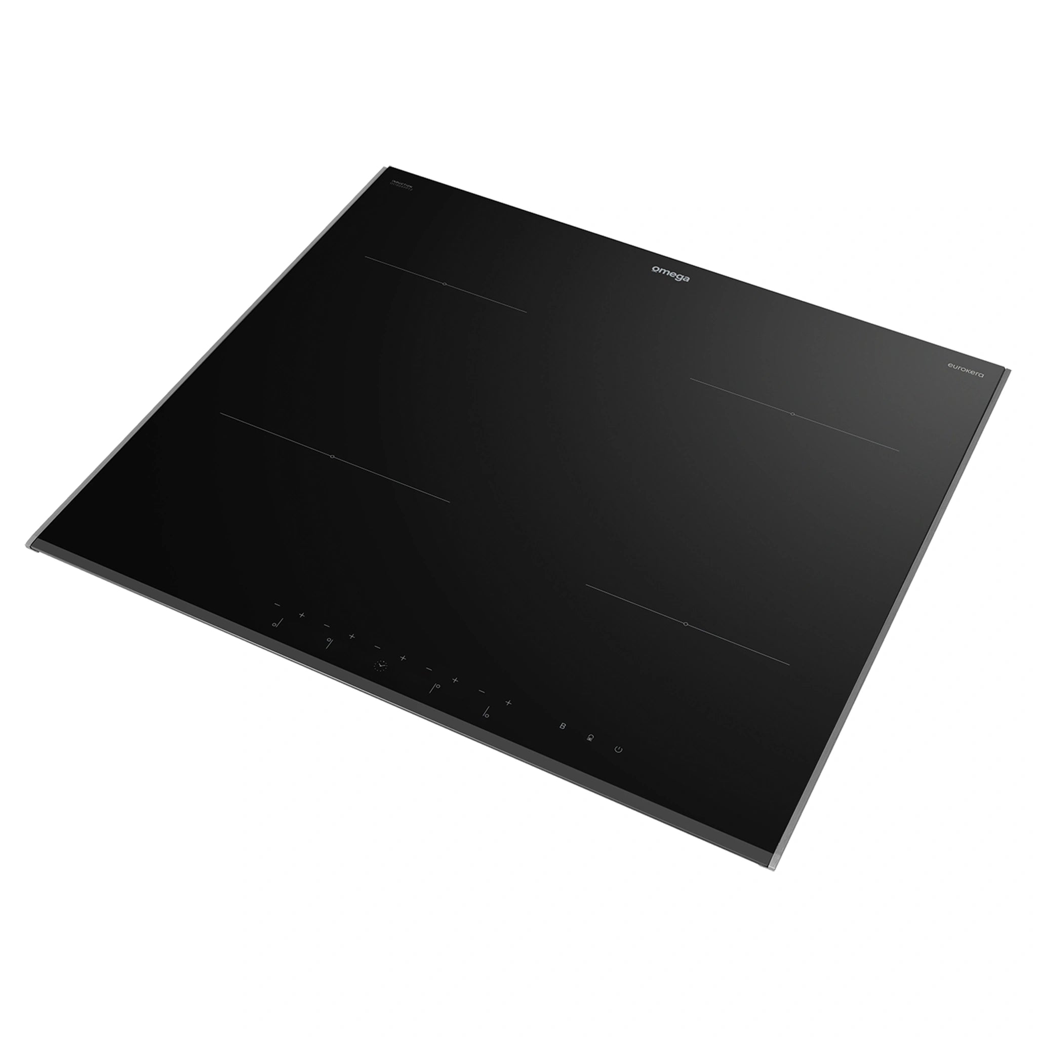 Omega Appliances 60cm Induction Cooktop, 10 Amp Power Phasing OCI604PPTZ, Top Right Side View