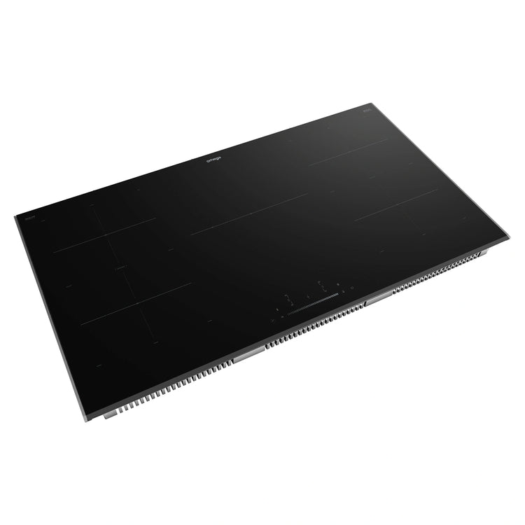 Omega Appliance 90cm 5 Zone Induction Cooktop with Bridge Zones OCI903FTZ, Left Side View