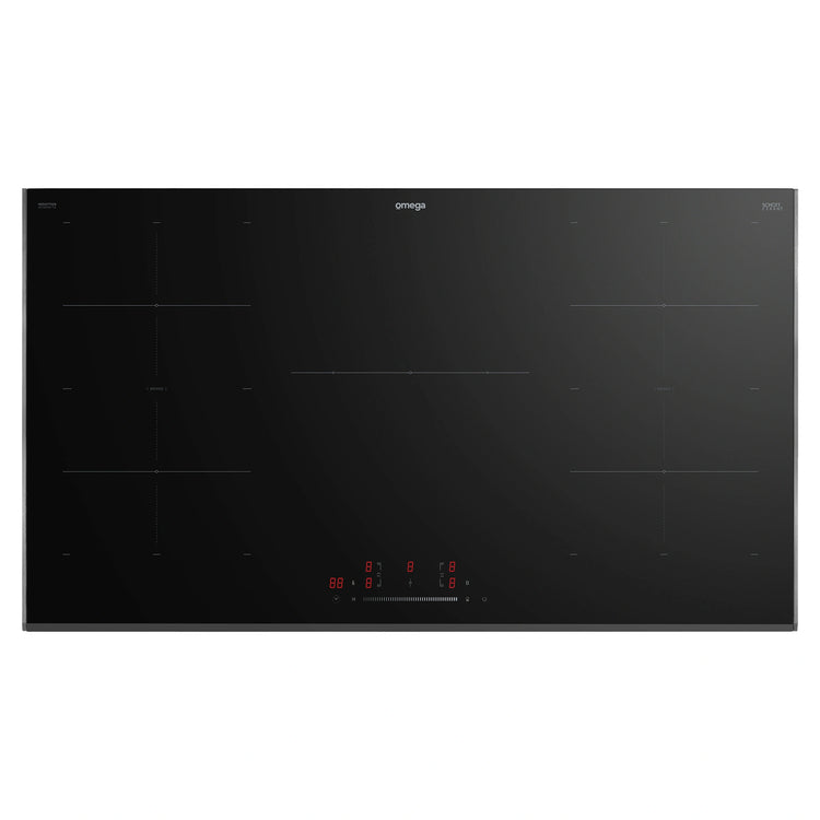 Omega Appliance 90cm 5 Zone Induction Cooktop with Bridge Zones OCI903FTZ, Top View