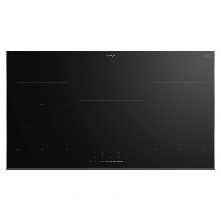 Omega Appliance 90cm 5 Zone Induction Cooktop with Bridge Zones OCI903FTZ, Top View 4