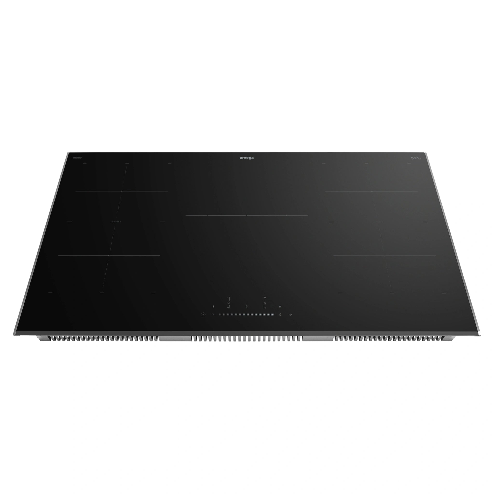 Omega Appliance 90cm 5 Zone Induction Cooktop with Bridge Zones OCI903FTZ, Top View 5
