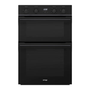 Omega Appliances 60cm 12 Function Double Oven, Midnight ODO6012M, Front View