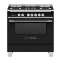 Fisher and Paykel OR90SCG4B1 90cm Dual Fuel Freestanding Cooker, Front view