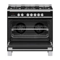 Fisher and Paykel OR90SCG4B1 90cm Dual Fuel Freestanding Cooker, Front open