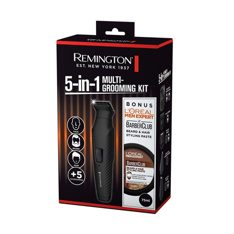 Remington PG6300AU 5-in-1 Multi Grooming Kit w/ Bonus L'Oreal Beard and Hair Styling Cream