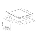 Smeg PI964X 60cm Electric Induction Hob, Stainless Steel, Dimensions