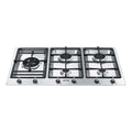 Smeg 90cm 5-Burner Classic Natural Gas Cooktop PSA9065, Front View