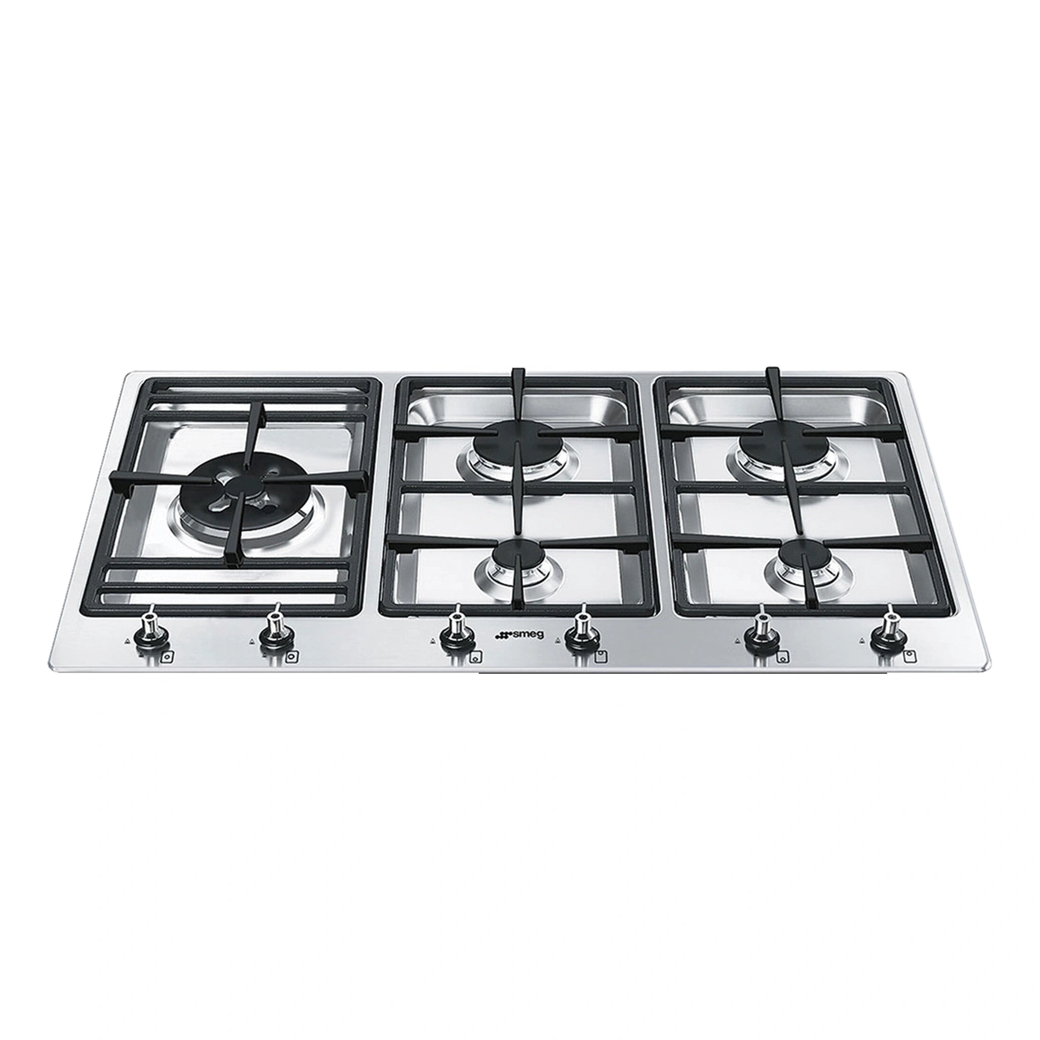Smeg 90cm 5-Burner Classic Natural Gas Cooktop PSA9065, Front View