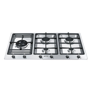 Smeg 90cm 5-Burner Classic Natural Gas Cooktop PSA9065, Front View