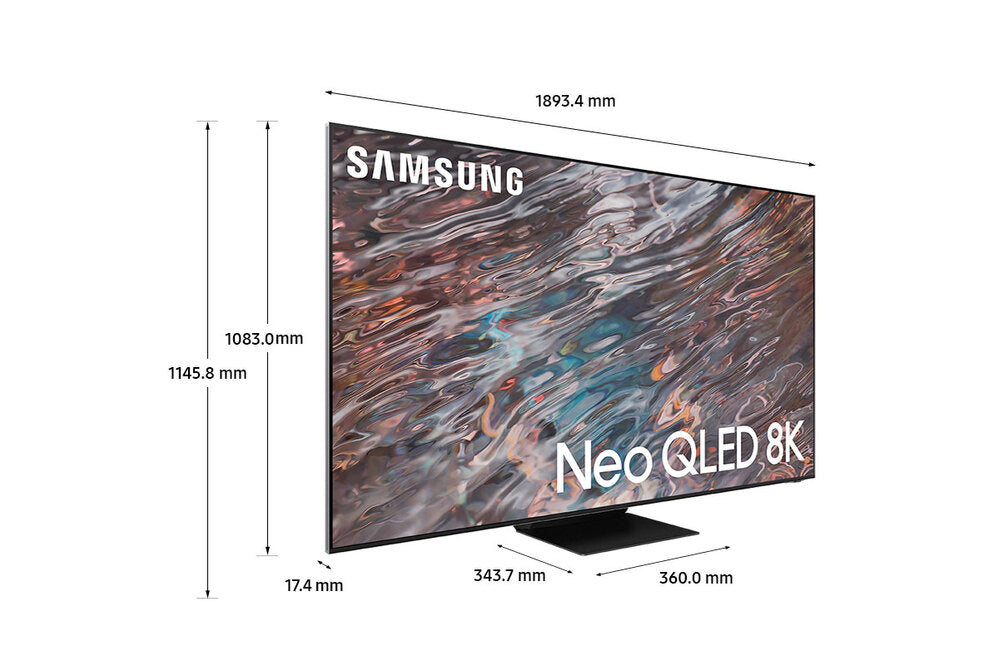 Samsung QA85QN800AWXXY 85 Inch QN800A Neo QLED 8K Smart TV, Dimensions
