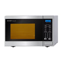 Sharp R231ZS 800W 27cm Compact Microwave, Silver, Front left view