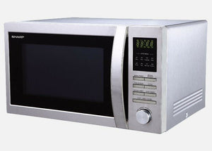 Sharp R32BST Stainless Steel Microwave Oven, Front left view