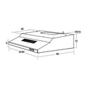 Robinhood RCA2AI6WH 60cm White Compact Canopy Rangehood, Dimensions