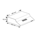 Robinhood RCA2AI9WH 90cm White Fixed Canopy Rangehood, Dimensions