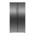 Fisher & Paykel 538L Quad Door Fridge Black Steel RF605QDVB2, Front view 