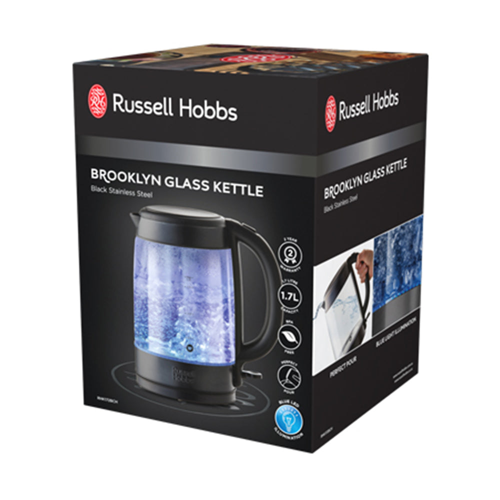 Russell Hobbs RHK172BCH Black Brooklyn Glass Kettle