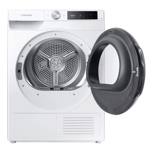 Samsung 9kg Smart Heat Pump Dryer DV91T6440LE, Front View With Door Open Left