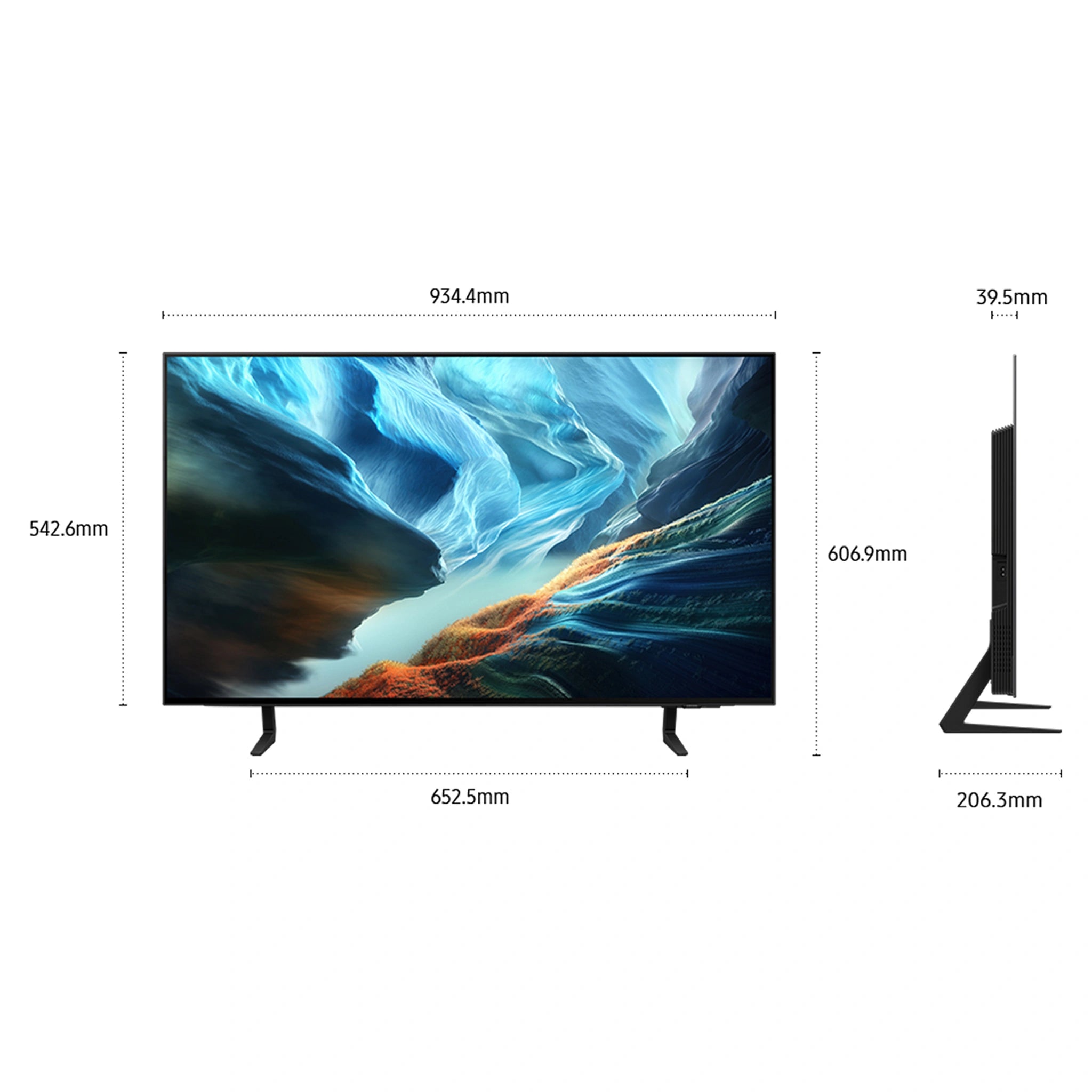 Samsung 42 Inch OLED S90H 4K Vision AI Smart TV QA42S90HAEXXY, Dimensions View