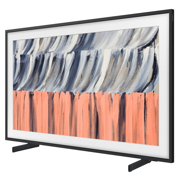 Samsung 43 Inch Black The Frame 4K Vision AI Smart TV (2026) QA43LS03HEWXXY, Right Side View with TV Stand Legs