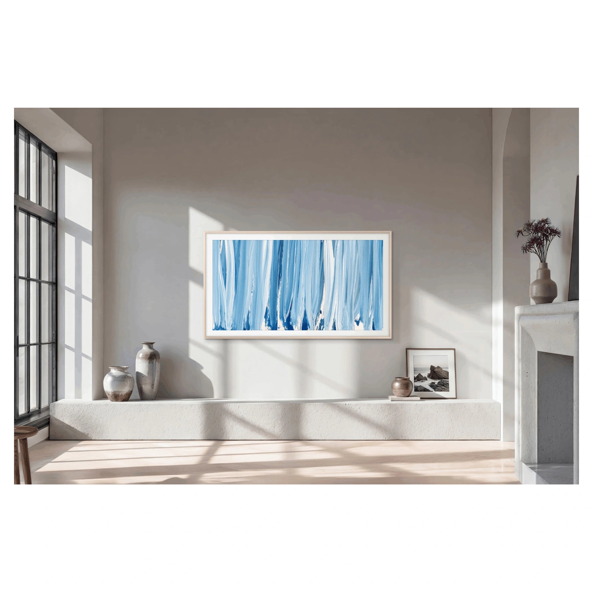 Samsung 65 Inch Black The Frame Pro 4K Vision AI Smart TV (2026) QA65LS03HWWXXY, Front On the Wall View