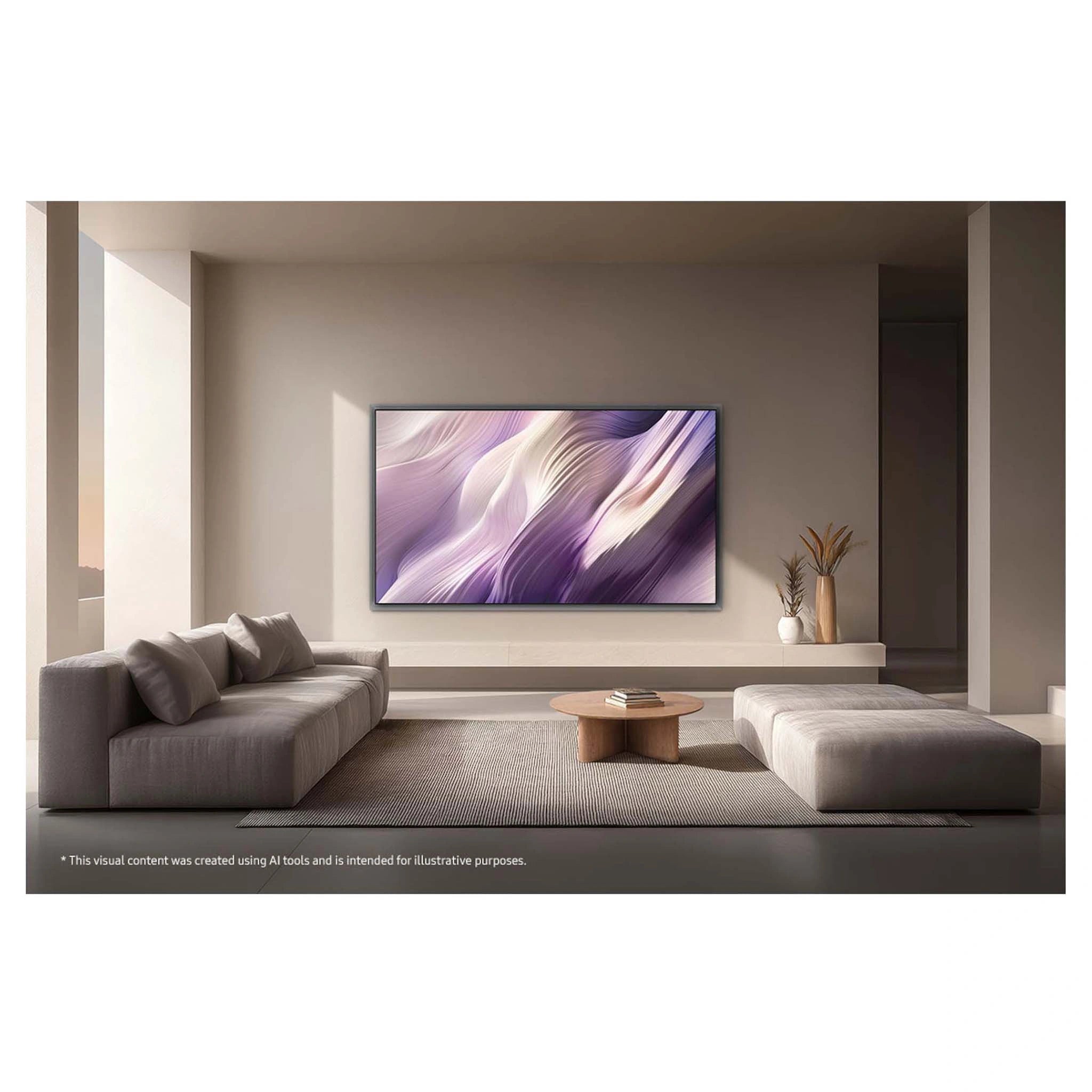 Samsung 65 Inch S95H OLED 4K Smart AI TV QA65S95HAWXXY, Front View on the Wall