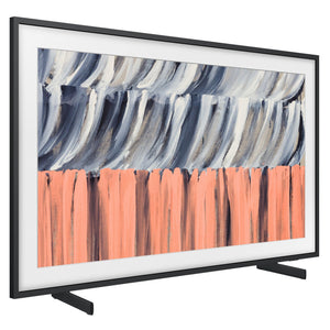 Samsung 75 Inch Black The Frame 4K Vision AI Smart TV (2026) QA75LS03HEWXXY, Left Side View with TV Stand Legs