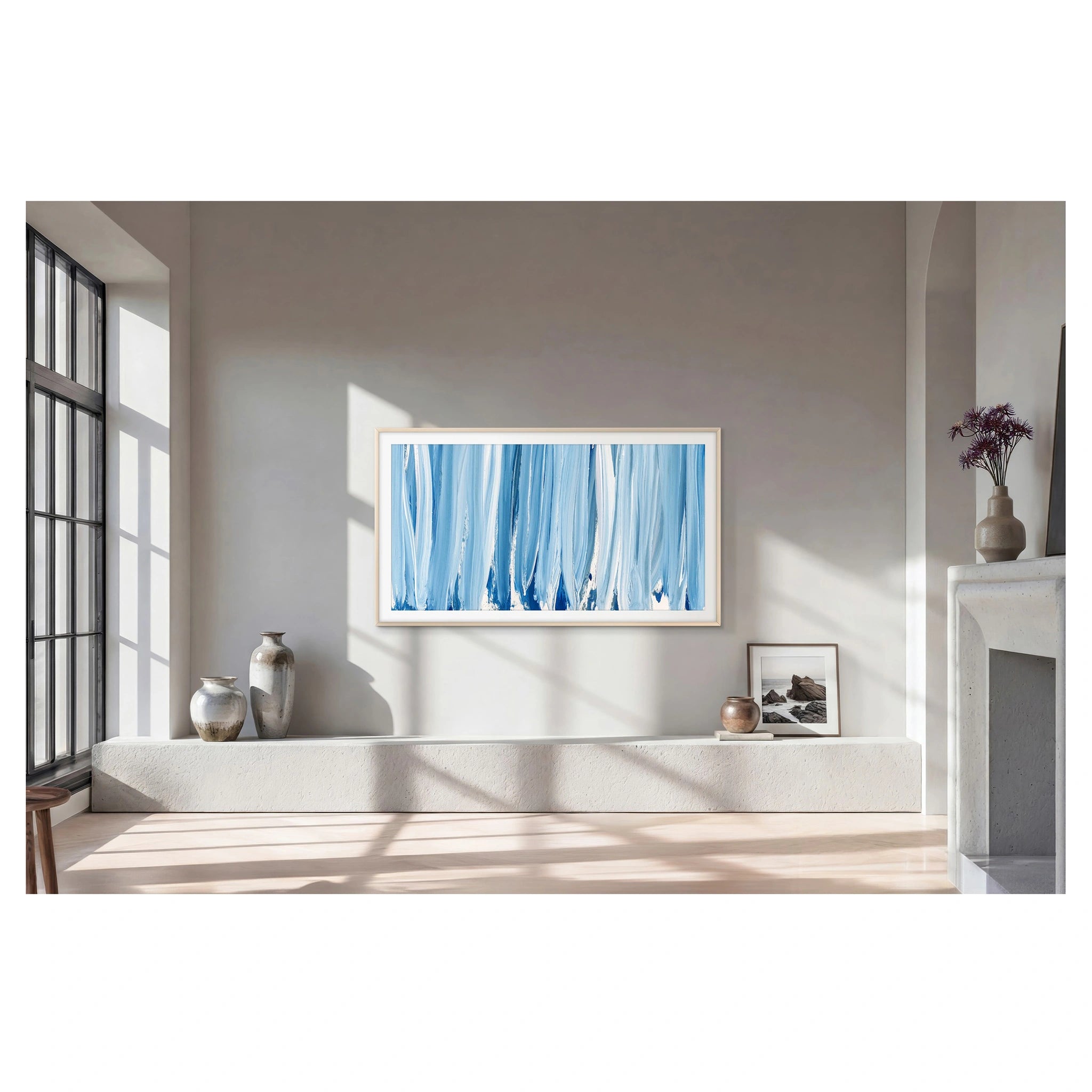 Samsung 75 Inch Black The Frame Pro 4K Vision AI Smart TV (2026) QA75LS03HWWXXY, Front On the Wall View