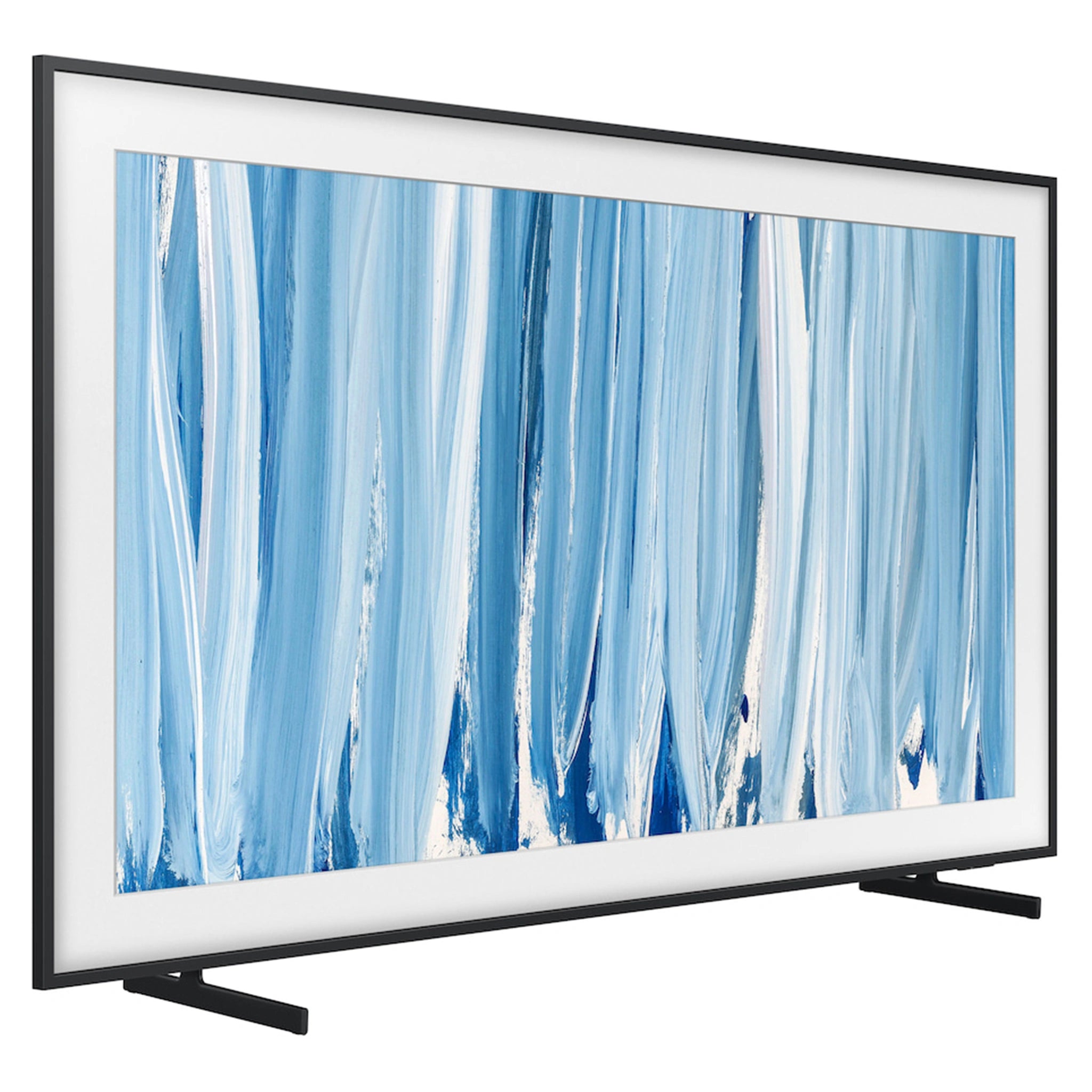 Samsung 75 Inch Black The Frame Pro 4K Vision AI Smart TV (2026) QA75LS03HWWXXY, Left Side View with Stand Legs