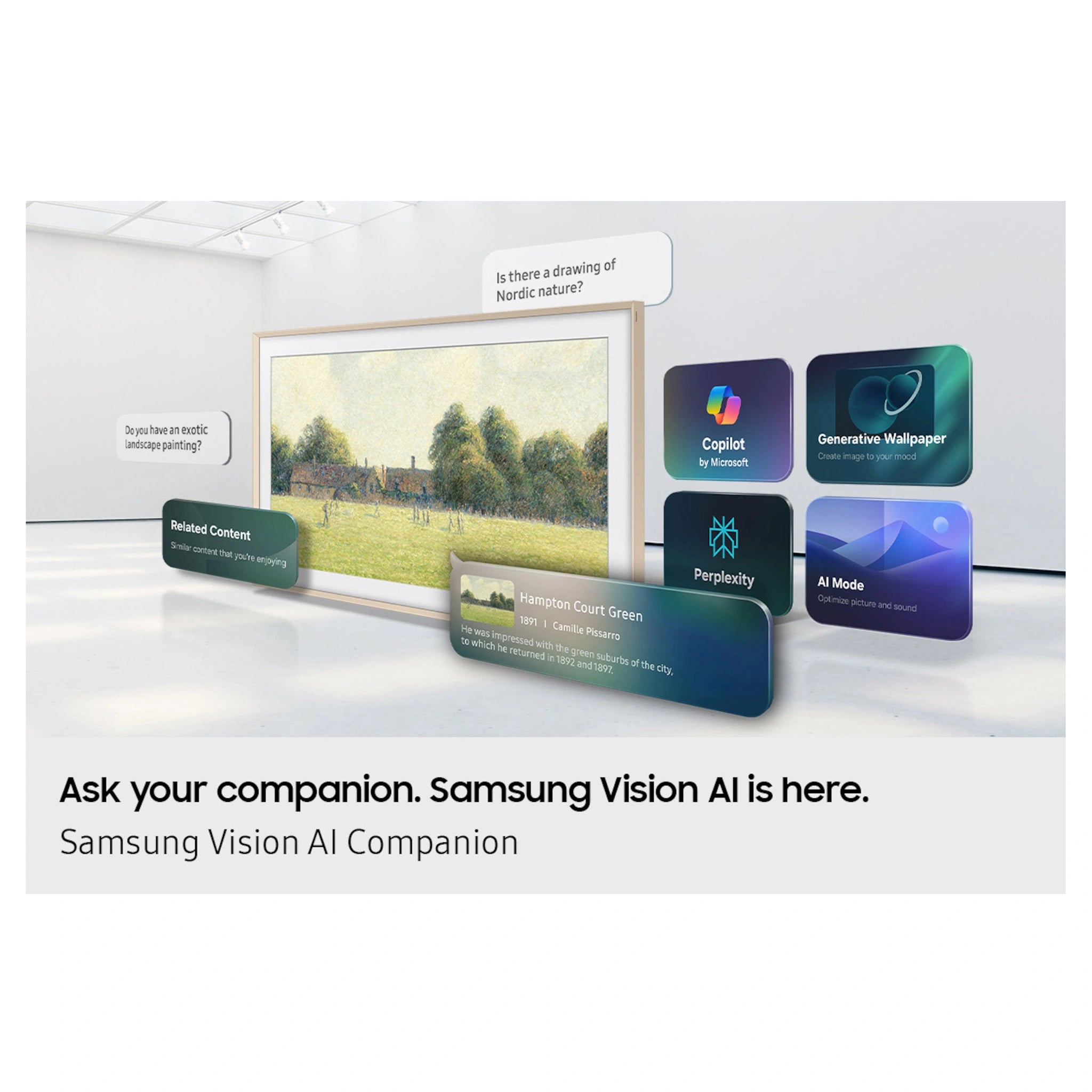 Samsung 75 Inch Black The Frame Pro 4K Vision AI Smart TV (2026) QA75LS03HWWXXY, Vision AI Feature