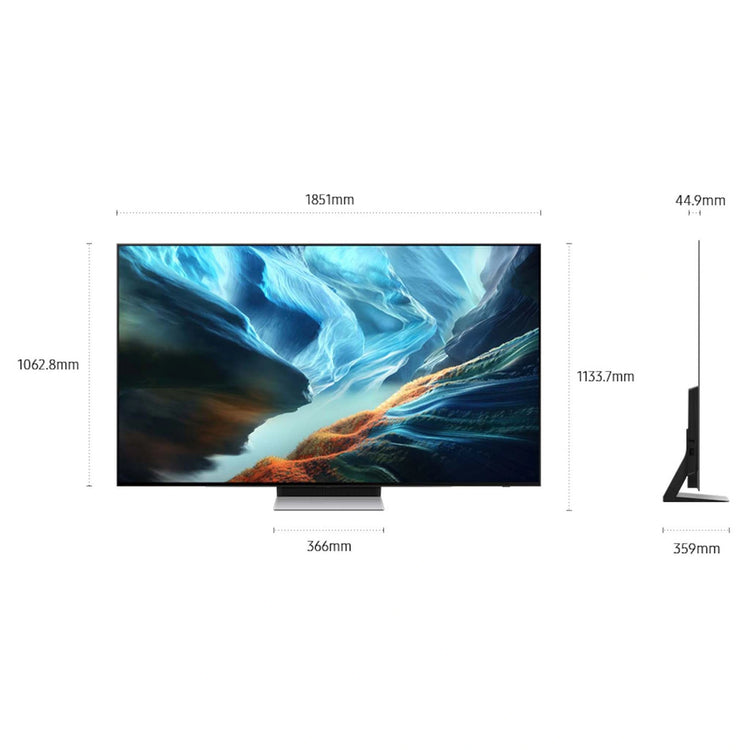 Samsung 83 Inch S90H OLED 4K Vision AI Smart TV QA83S90HAEXXY, Dimensions View