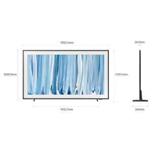 Samsung 85 Inch Black The Frame Pro 4K Vision AI Smart TV (2026) QA85LS03HWWXXY, Dimensions View