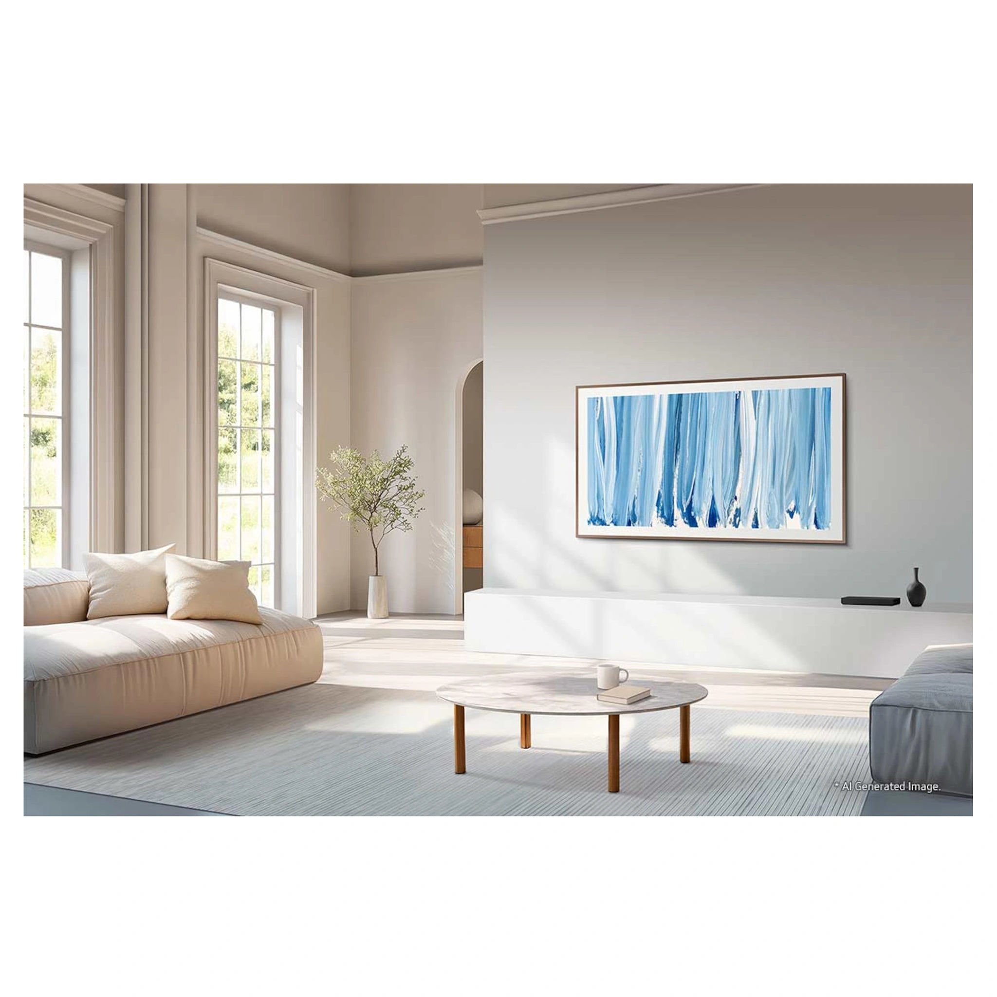 Samsung 85 Inch Black The Frame Pro 4K Vision AI Smart TV (2026) QA85LS03HWWXXY, Front on the Wall View