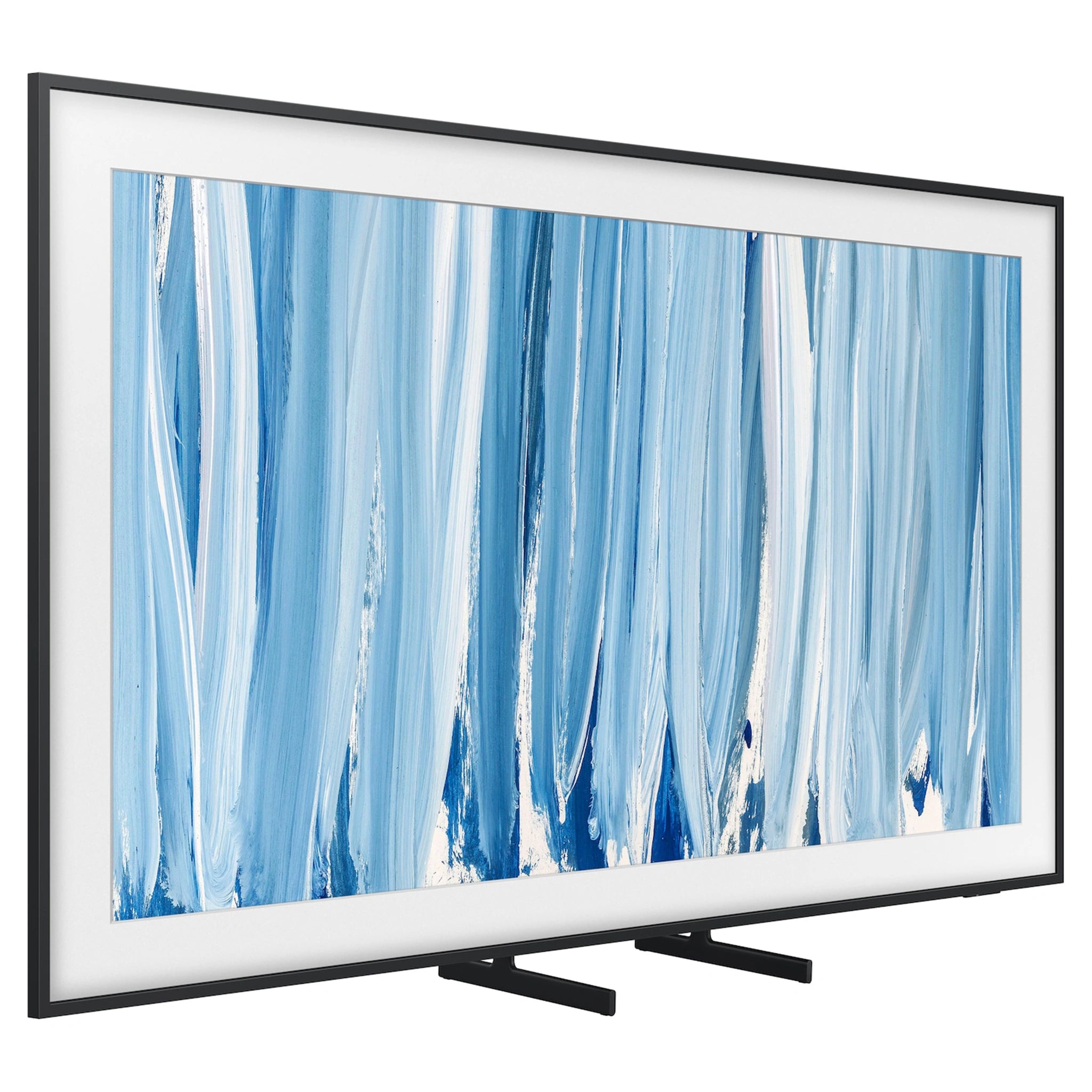 Samsung 85 Inch Black The Frame Pro 4K Vision AI Smart TV (2026) QA85LS03HWWXXY, Left Angle View with Stand Legs