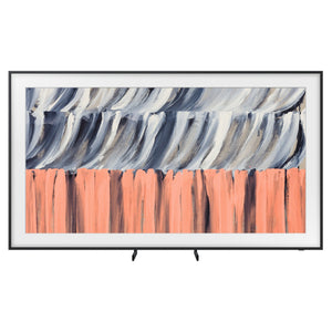 Samsung 98 Inch Black The Frame 4K Vision AI Smart TV QA98LS03HEWXXY, Front View with TV Stand Legs
