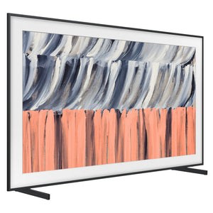 Samsung 98 Inch Black The Frame 4K Vision AI Smart TV QA98LS03HEWXXY, Left Side View with TV Stand Legs