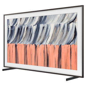 Samsung 98 Inch Black The Frame 4K Vision AI Smart TV QA98LS03HEWXXY, Right Side View with TV Stand Legs