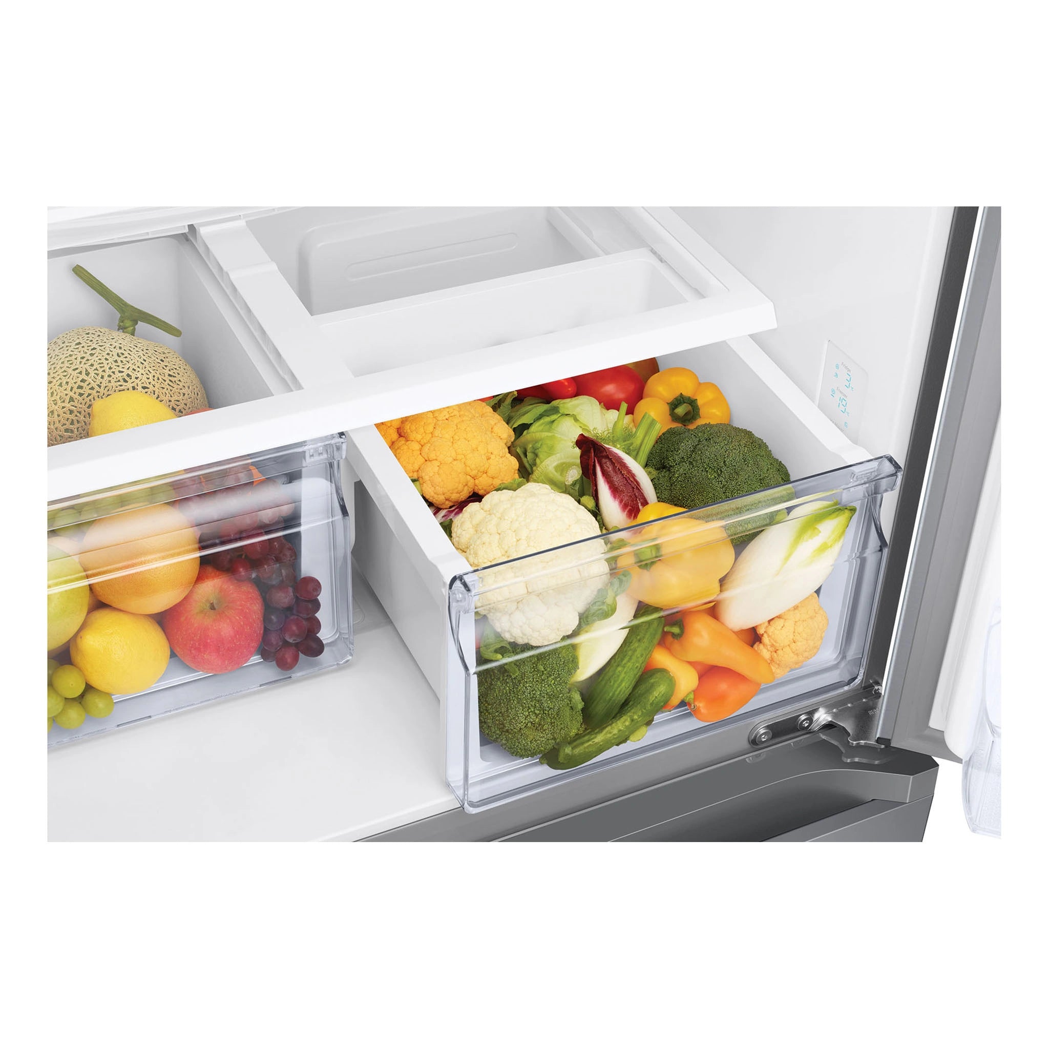 Samsung 498L French Door Refrigerator with Non-Plumbed Water Dispenser SRF5300SD, Inside View