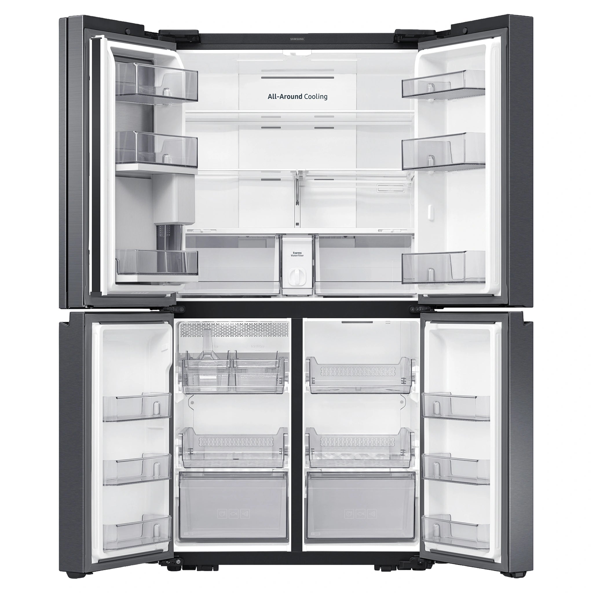Samsung 648L French Door Refrigerator with Internal Beverage Centre SRF7500BB, Front Double Door Open View