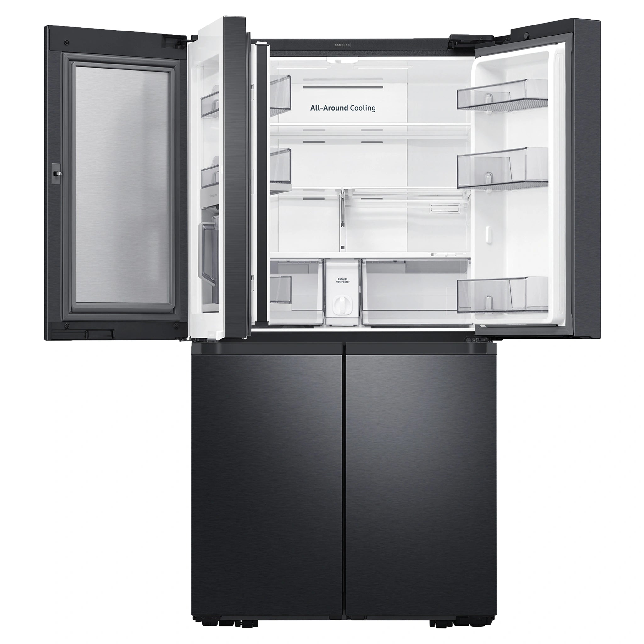 Samsung 648L French Door Refrigerator with Internal Beverage Centre SRF7500BB, Front Top Double Door Open View