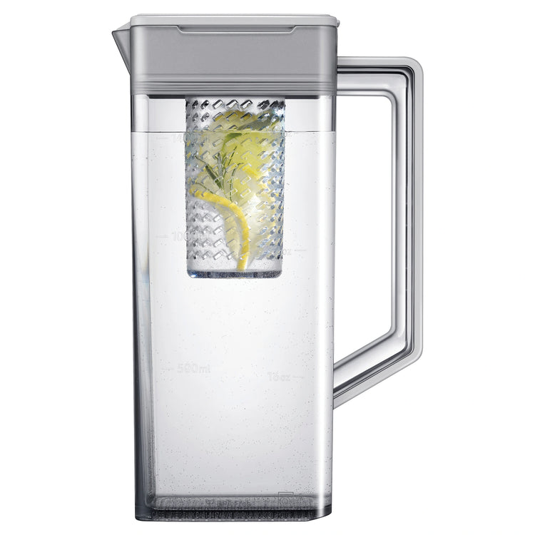 Samsung 648L Cotta White French Door Refrigerator with Internal Beverage Centre™SRFX7600W, Autofill Transparent View