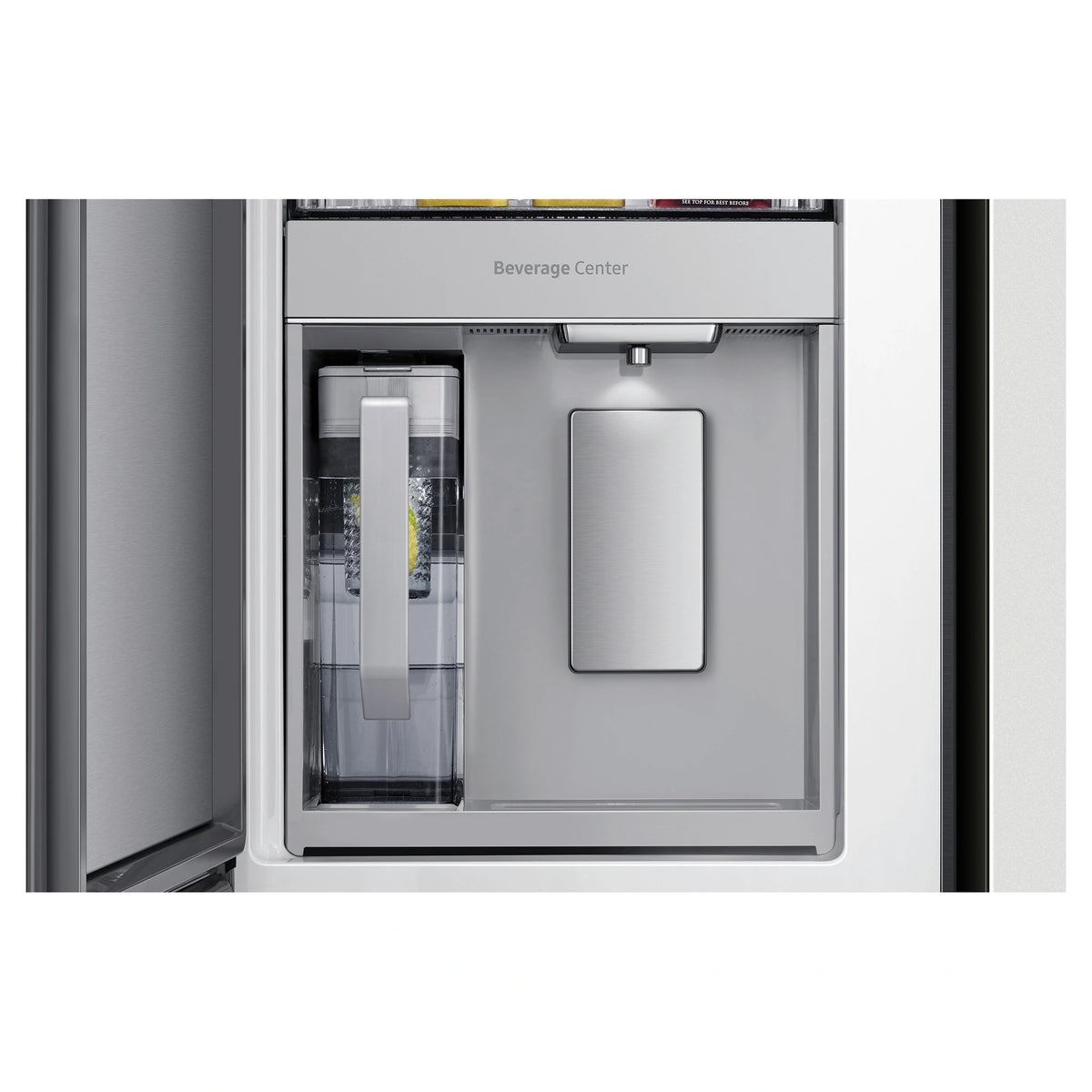 Samsung 648L Cotta White French Door Refrigerator with Internal Beverage Centre™SRFX7600W, Beverage Center View