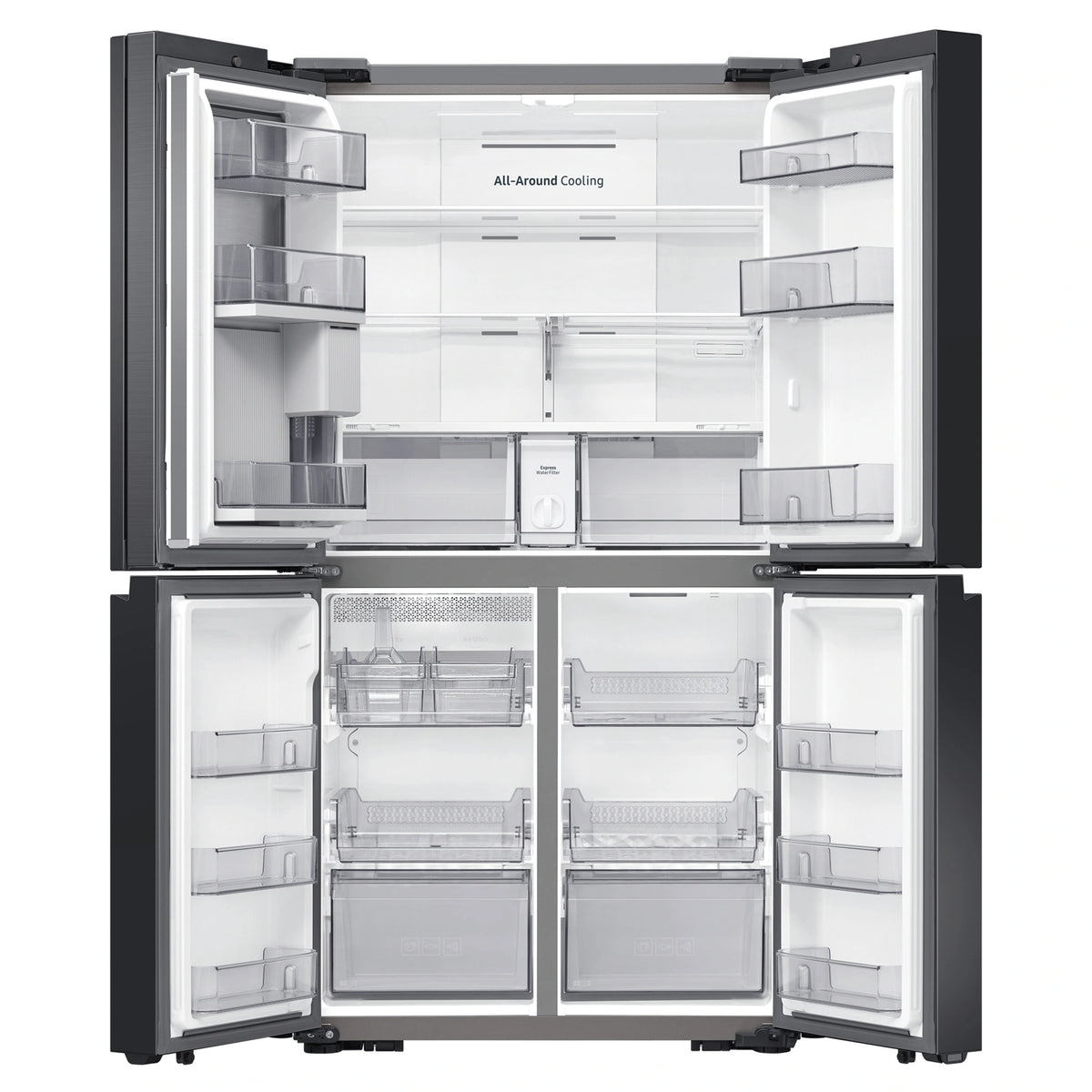 Samsung 648L Cotta White French Door Refrigerator with Internal Beverage Centre™SRFX7600W, Front Double Door Open View
